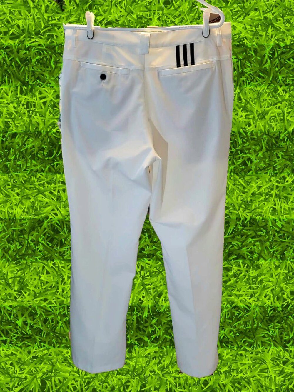 Adidas| Men's Golf Pants | White|  Climalite | Tech 3-Stripes| SZE 36X32